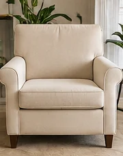 El mismo sillón tapizado de nuevo